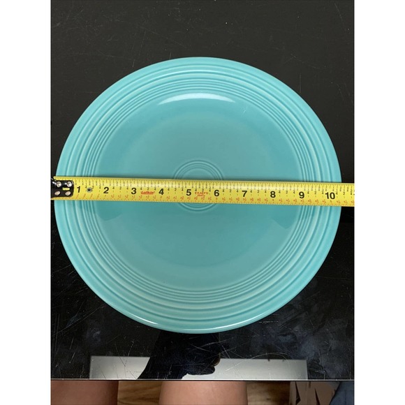 HOMER LAUGHLIN china FIESTA Turq color Dinner Plate 10.5" EUC FS Bnfts Chrty - Picture 7 of 12